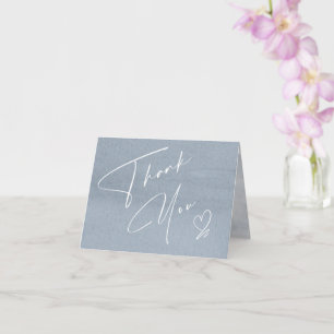Cartão Calligraphy Floral Thank You Dusty Blue ID771