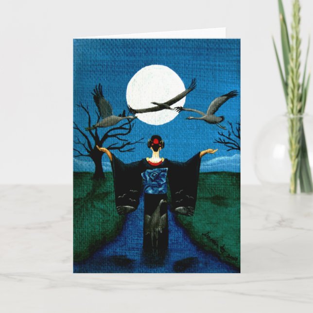 Cartão "Calling all Cranes" (Frente)