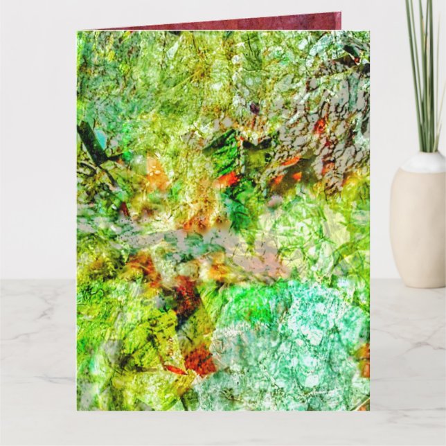 Cartão Calm yellow abstract Folded Greeting Card,Dazzling (Frente)