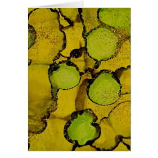 Cartão Calma - Círculos verdes a tinta Abstrato pintada