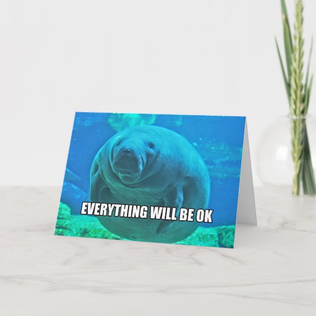 Cartão Calming Manatee Greeting Card (Frente)