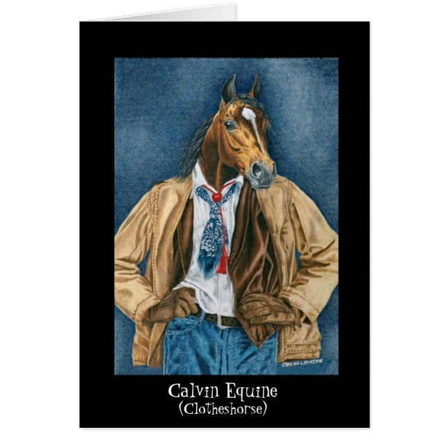 Cartão Calvin eqüino (Clotheshorse) (Frente)