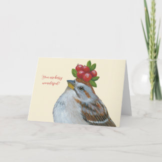 Cartão Calvin the American tree sparrow card