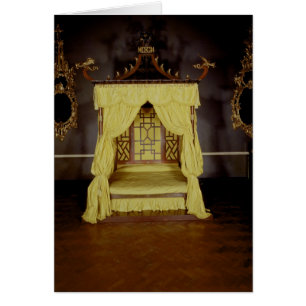 Cartão Cama de quatro posters, no estilo chinês, 1750s