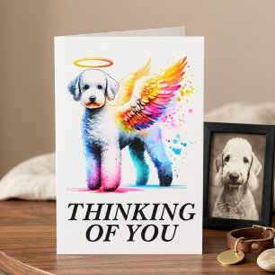 Cartão Cama de simpatia Bedlington Terrier Anjo Cão Memor