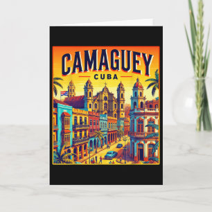 Cartão Camaguey Cu Camisa Viagem Familiar Turista Vintage