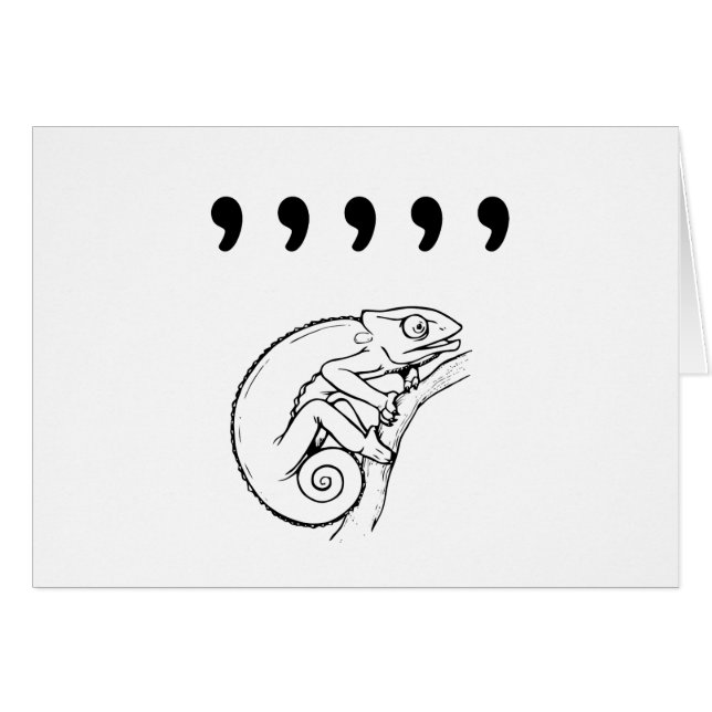 Cartão Camaleão da vírgula (Frente Horizontal)