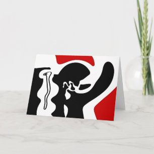 Cartão Câmara de Deslocamento: Abstrato preto, branco e v