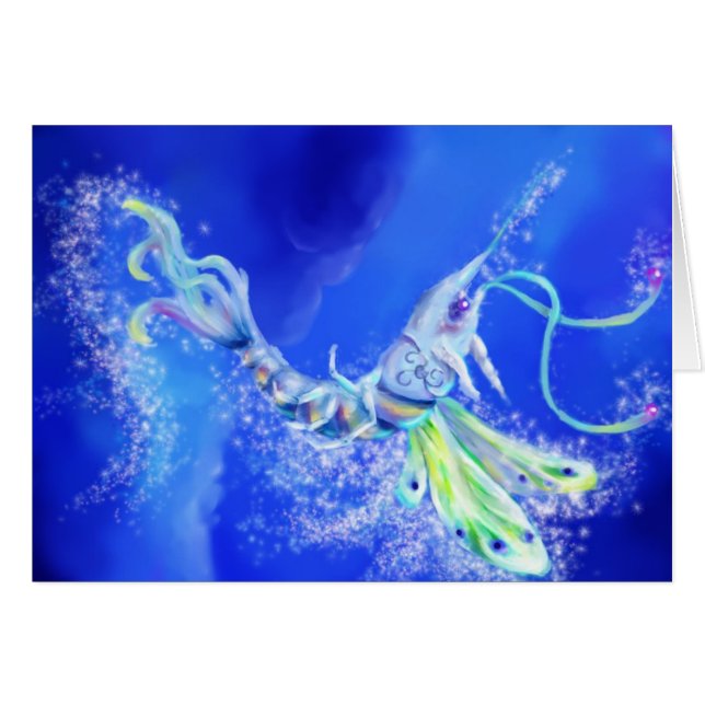 Cartão Camarão feericamente mágico (Frente Horizontal)