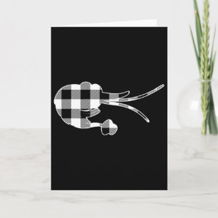 Cartão Camarão Preto E Branco Buffalo Xadrez Feliz Natal