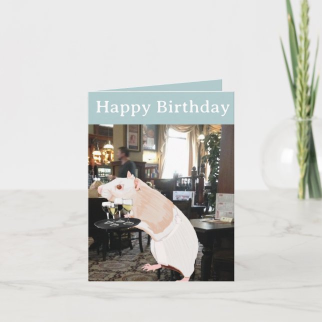 Cartão Camarciro Rato surreal Editável (Frente)