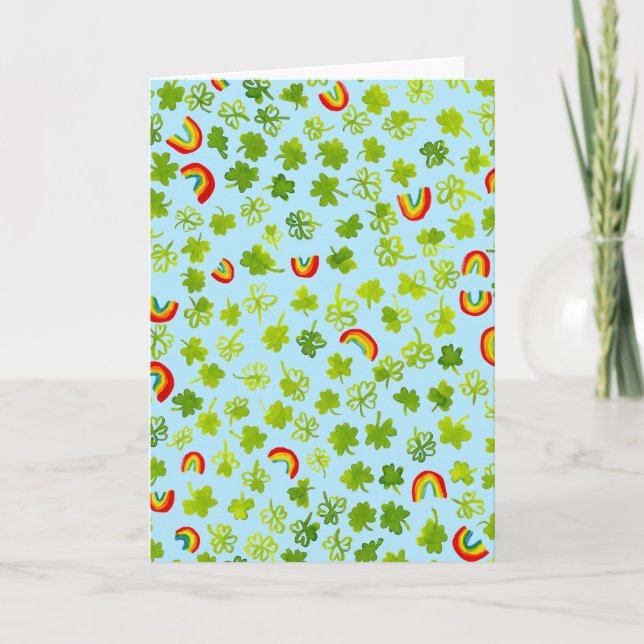 Cartão Camarões d'água e Rainbows Irish St Patty's (Frente)
