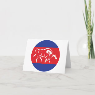 Cartão Camboja Kouprey Bandeira Nacional Cambojana