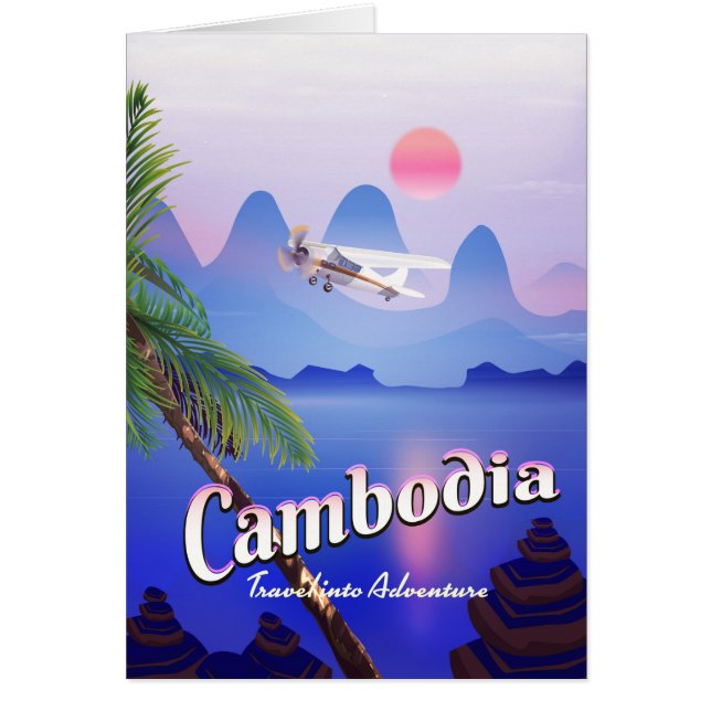 Cartão Camboja "Viagem para Aventura" (Frente)