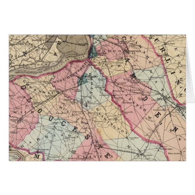 Cartão Camden, condados de Gloucester, NJ (Frente Horizontal)