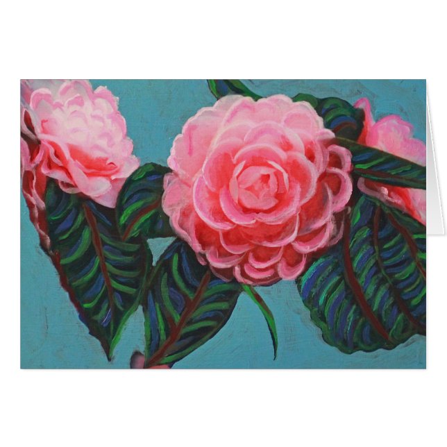 Cartão Camellia Japonica Sky (Frente Horizontal)