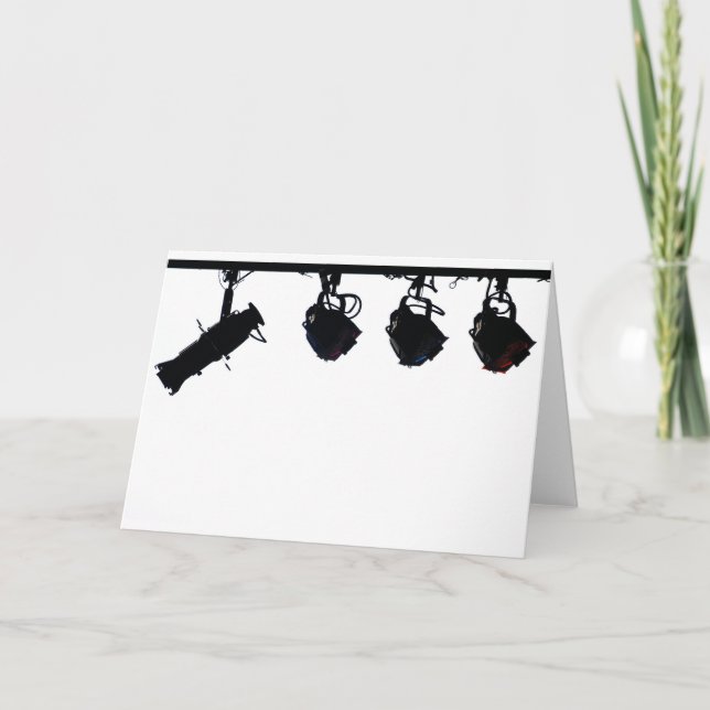 Cartão Câmera digital Palco preto silhuetas (Frente)