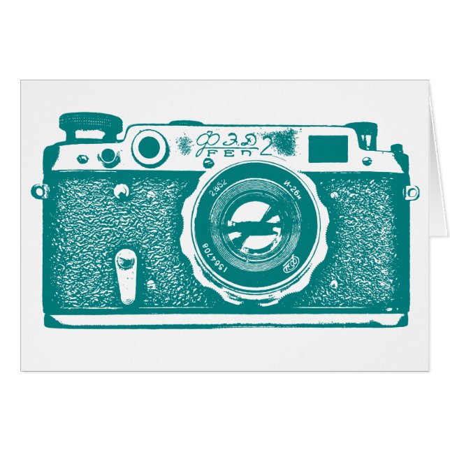 Cartão Câmera Russa soviética - Med Dk Cyan (Frente horizontal)