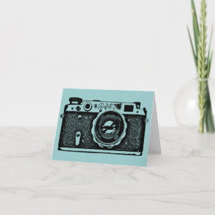 Cartão Câmera Russa soviética - Preto no Verde Azul