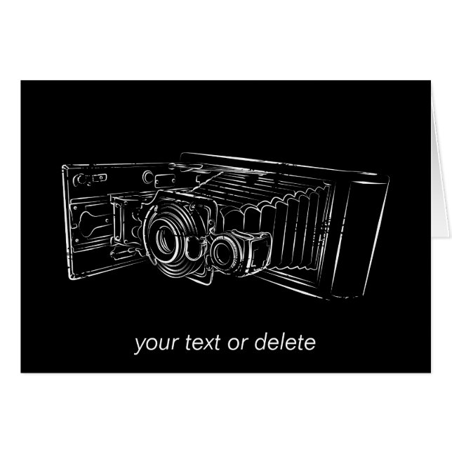 Cartão Câmera velha no branco (Frente Horizontal)