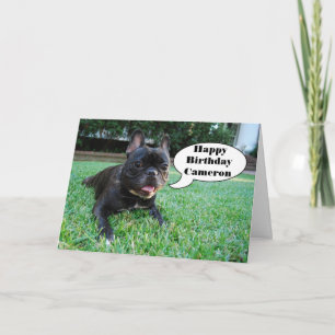 Cartão Cameron Happy Birthday French Bulldog Card