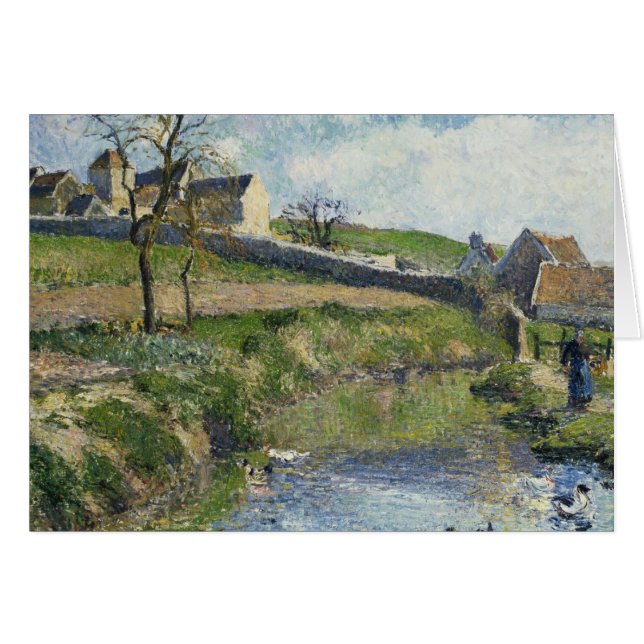 Cartão Camille Pissarro | A Fazenda em Osny, 1883 (Frente Horizontal)