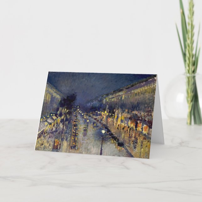 Cartão Camille Pissarro - Boulevard Montmartre à Noite (Frente)