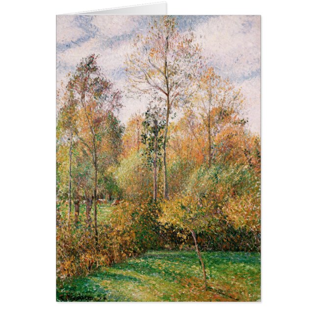 Cartão Camille Pissarro - Outono, Poplars, Eragny (Frente)