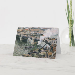 Cartão Camille Pissarro Pont Boieldieu em Rouen Painting