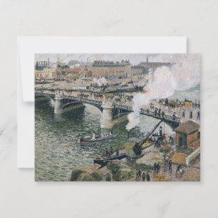 Cartão Camille Pissarro Pont Boieldieu em Rouen Painting