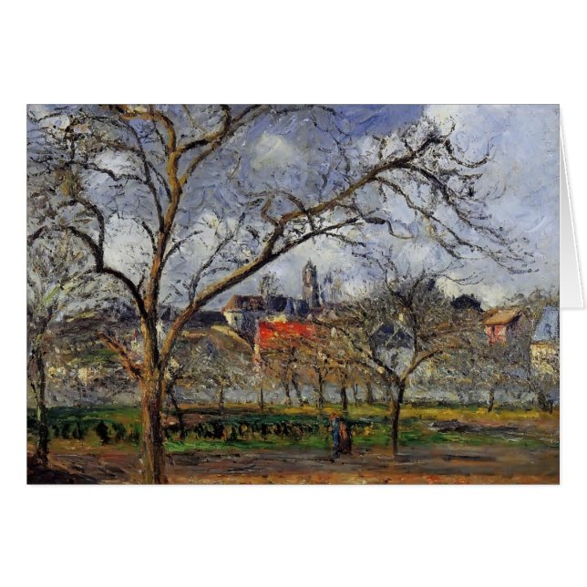 Cartão Camilo Pissarro- no pomar em Pontoise no inverno (Frente Horizontal)