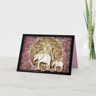 Cartão Caminhada do Elefante Bebê (para Dia de as mães)