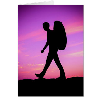 Cartão Caminhada do por do sol