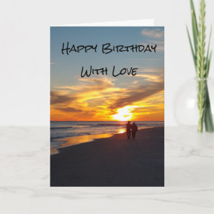 Cartão Caminhada na Praia Eu Te Amo Aniversário