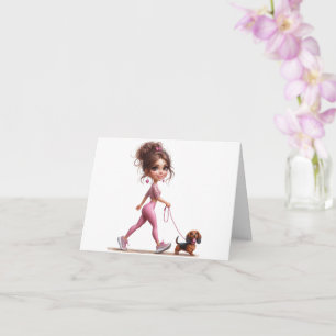 Cartão Caminhando Meu Dachshund