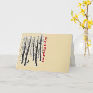 Cartão Caminhando pela Floresta de Neve