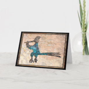 Cartão Caminhante Petroglicph Carro-Pássaro do Estado do