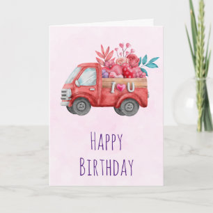 Cartão Caminhão de Amor Bonito com Cargo Cardíaco Anive