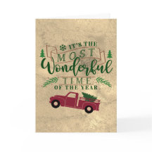 Caminhão de Árvore de natais vintages com citação