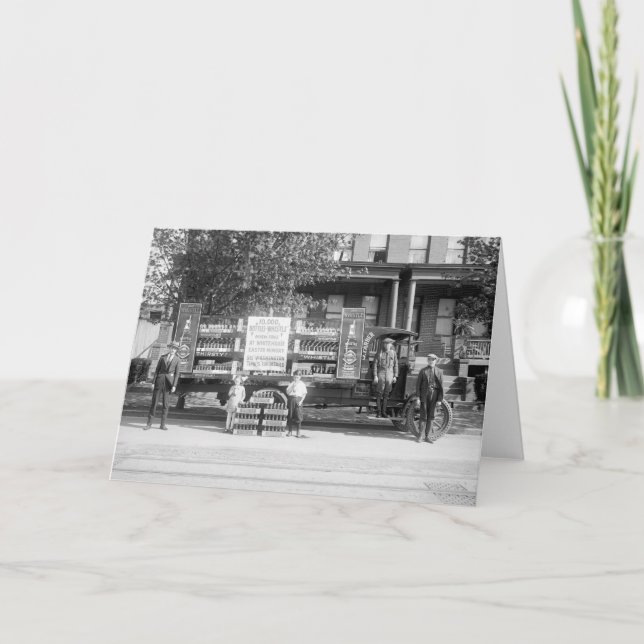 Cartão Caminhão de entrega de Pop de soda, 1920 inicial (Frente)