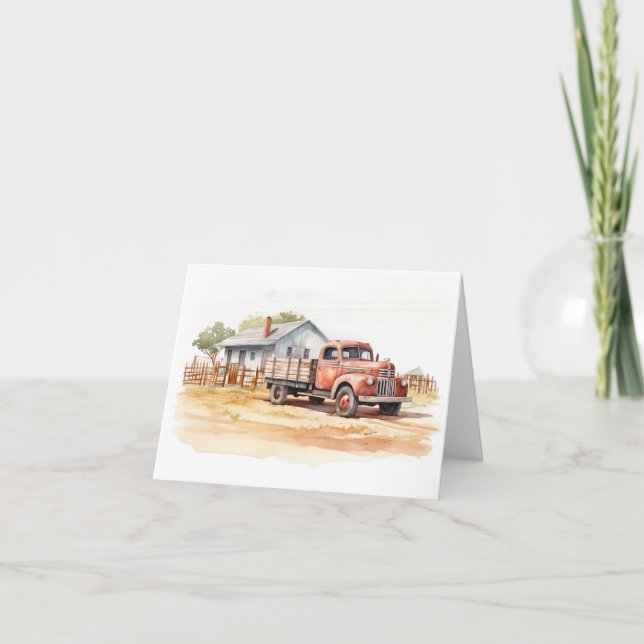 Cartão Caminhão de Fazenda antigo com VAZIO de Fazenda an (Frente)