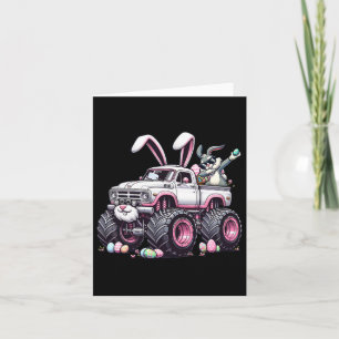 Cartão Caminhão de Monstro páscoa Dabbing Bunny Monster L