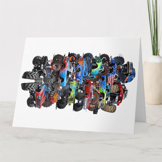 Cartão Caminhão monstro de cartum (Frente)