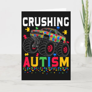 Cartão Caminhão Monstro de Conscientização do Autismo Esm