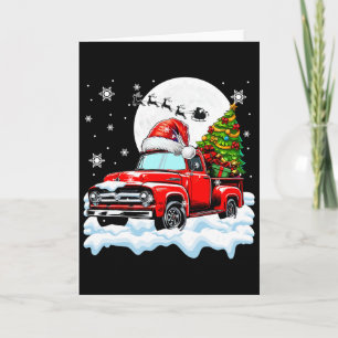Cartão Caminhão Santa Carregando Árvore de Natal Motorist