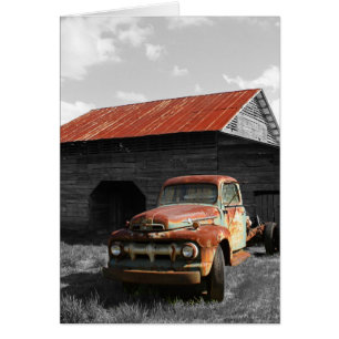 Cartão Caminhão velho b/w