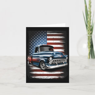Cartão Caminhão Velho Bandeira Americana 4 De Julho Patri