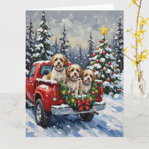 Cartão Caminhão Vermelho de Natal Malti-Tzu Férias