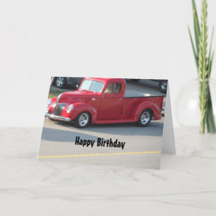 Cartão Caminhão Vermelho Elegante - Feliz Aniversário