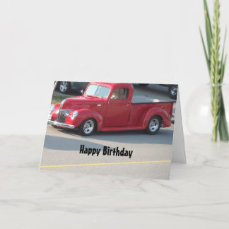 Cartão Caminhão Vermelho Elegante - Feliz Aniversário